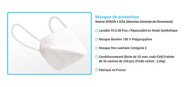 Masque filtrant AFNOR DGA Bec